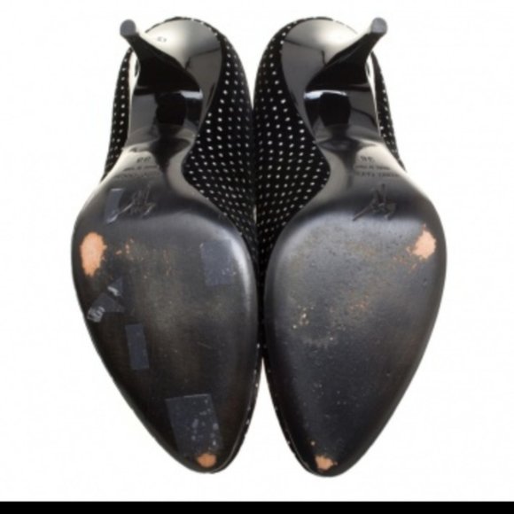 Rare glitter embossed star like dots velvet pumps - Picture 7 of 7